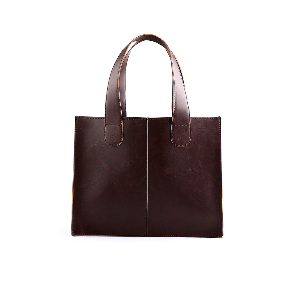 Whatna ビジネス バッグ メンズ 2way ショルダー 手提げ大容量 ブリーフケース A4 14インチPC ブラウン（2128） 1