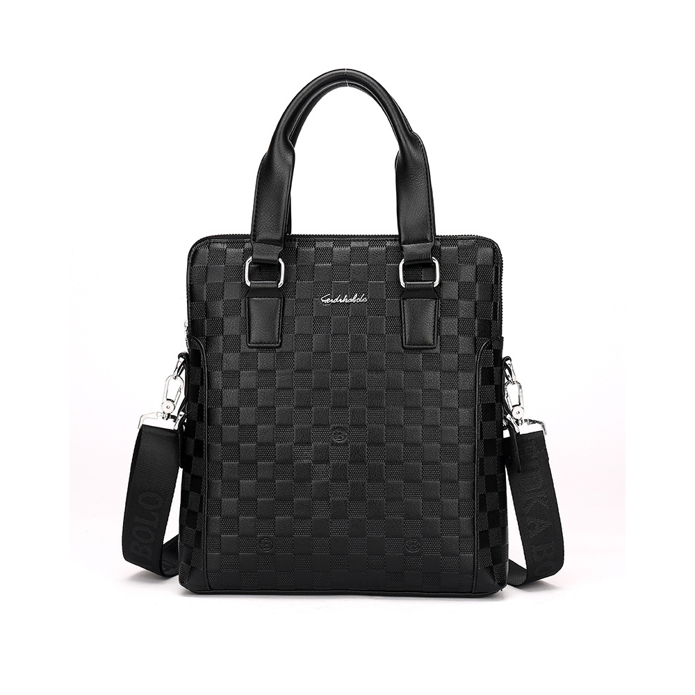 Whatna革 ビジネスバッグメンズ 2WAY 手提げ ショルダー バッグ 厚手 レザー 本 革 A4 14インチPC収納可旅行出 張用 通勤 通学 就活 面接 バッグ かばん 男性用 黒 ブラウン(9963-8) 1