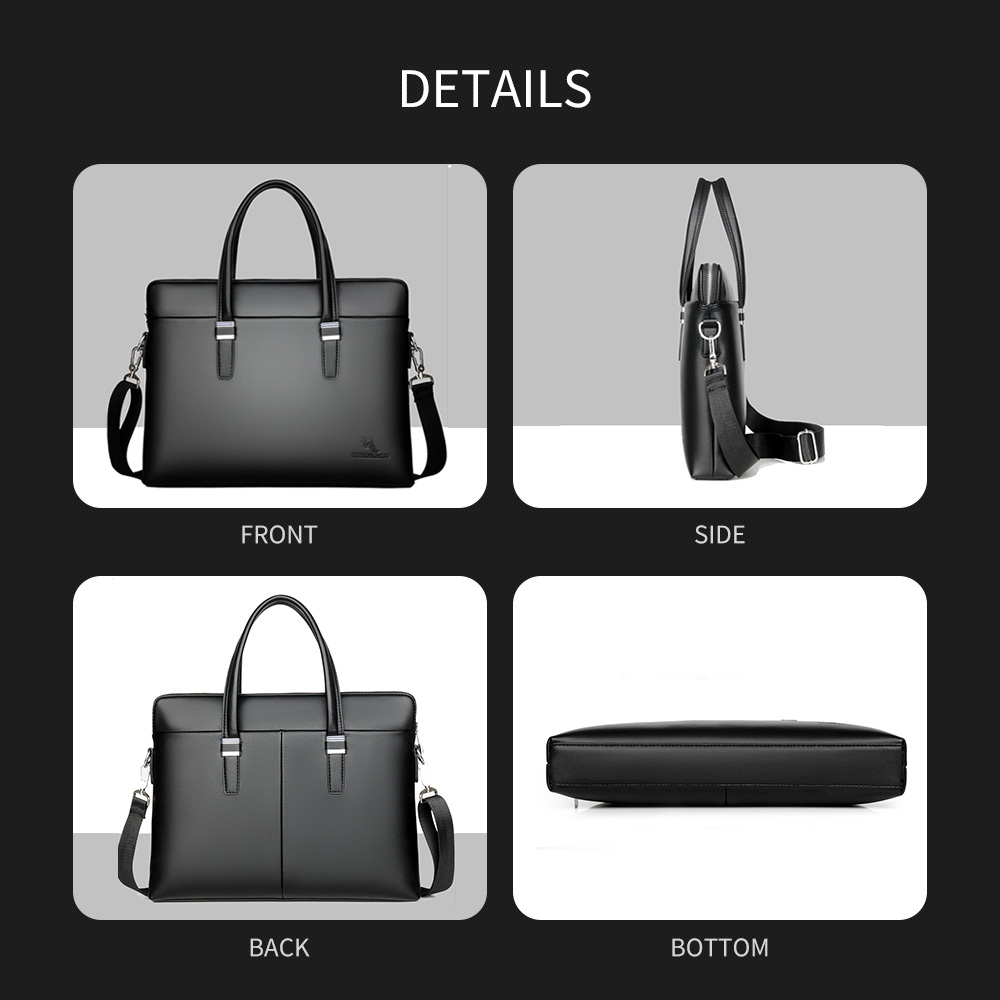 Whatna ビジネス バッグ メンズ 2way ショルダー 手提げ大容量 自立 ブリーフケース A4 14インチPC対応黒 ブラウン（HA-062） 2