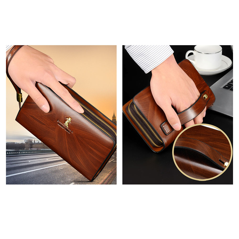 Whatnaミニセカンドバッグ メンズ バッグ 12枚カード収納 小さめ クラッチバッグ 長財布 革 手持ちバッグ メンズ ポーチ 男性用 紳士用 結婚式 冠婚葬祭 黒 ブラウン A20201 8