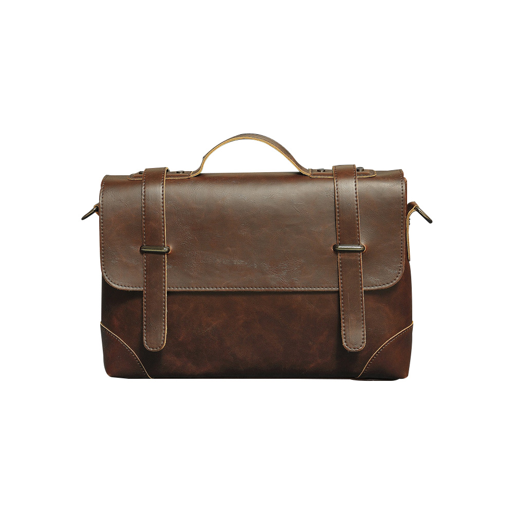 Whatna ビジネス バッグ メンズ 2way ショルダー 手提げ大容量 ブリーフケース A4 14インチPC ブラウン（8108） 1