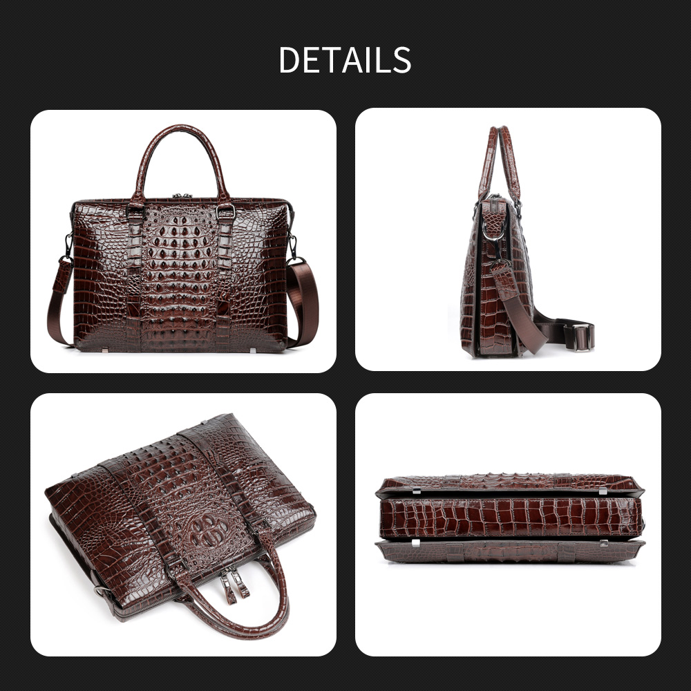 Whatnaビジネス バッグ メンズ 2way ショルダー 手提げ大容量 ブリーフケース A4 14インチPC ブラウン(L906) 2