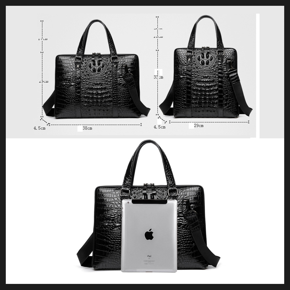 Whatna ビジネス バッグ メンズ 2way ショルダー 手提げ大容量 ブリーフケース A4 14インチPC黒 4