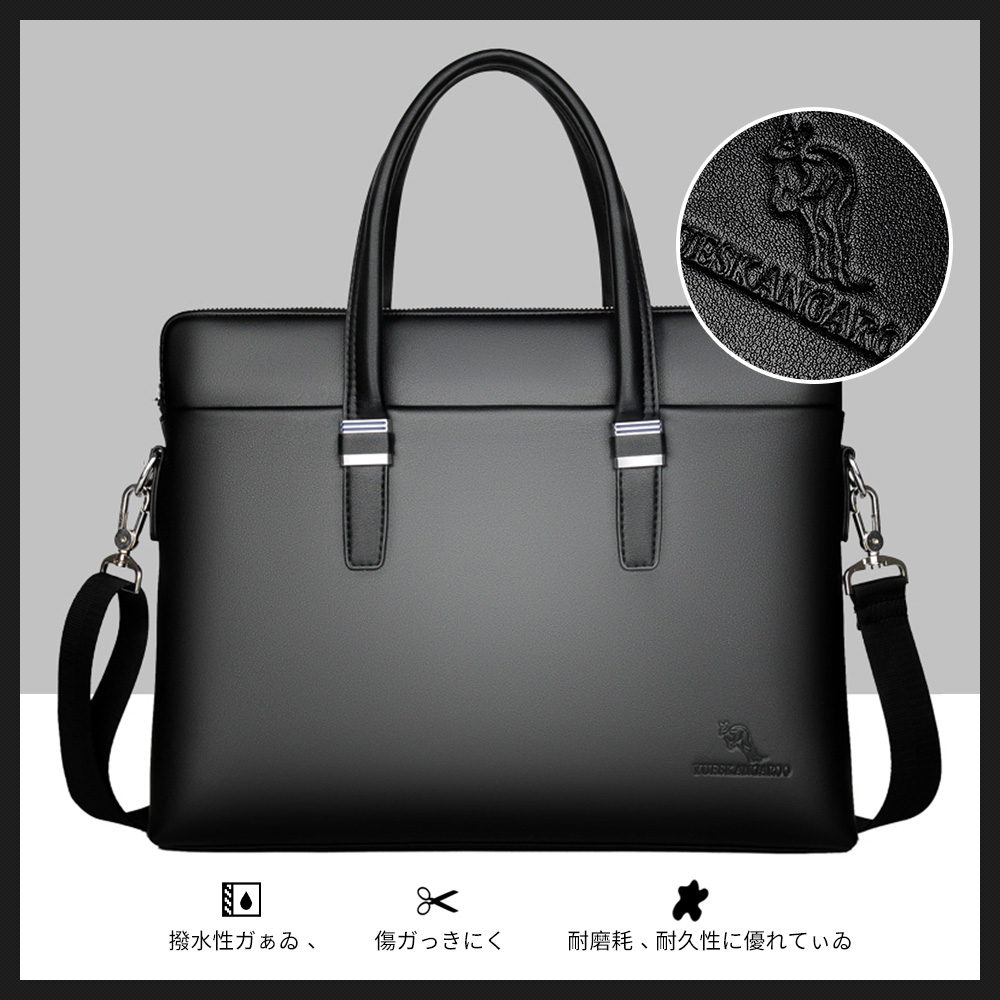 Whatna ビジネス バッグ メンズ 2way ショルダー 手提げ大容量 自立 ブリーフケース A4 14インチPC対応黒 ブラウン（HA-062） 4