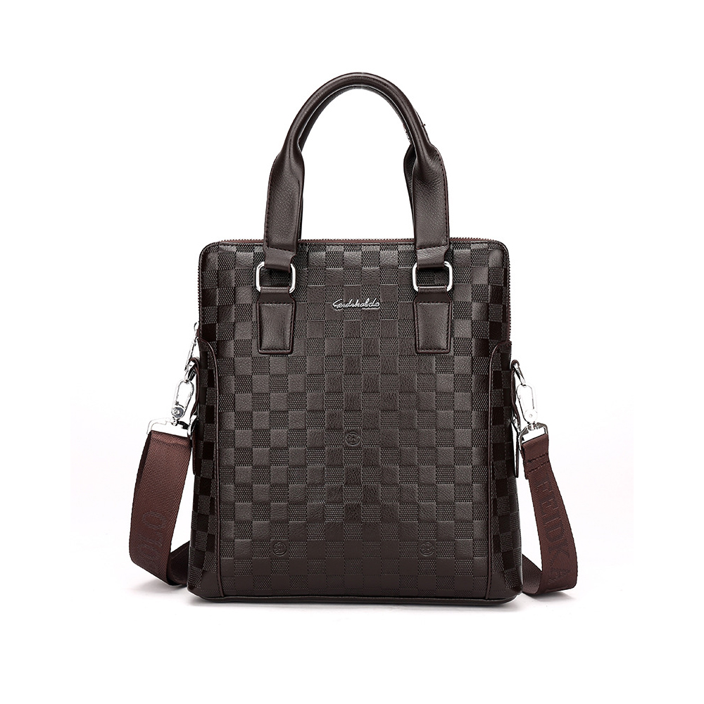 Whatna革 ビジネスバッグメンズ 2WAY 手提げ ショルダー バッグ 厚手 レザー 本 革 A4 14インチPC収納可旅行出 張用 通勤 通学 就活 面接 バッグ かばん 男性用 黒 ブラウン(9963-8) 3