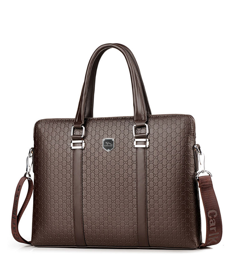 Whatna革 ショルダーバッグ メンズ ビジネスバッグ2way 斜め掛け 手提げ バッグA4 15.5インチpc 収納可 本 革 厚手 レザー 横型 ブリーフケース フォーマルバッグ 肩掛けバッグ プレゼント男性 绅士用 黒 ブラウン（1905） 0