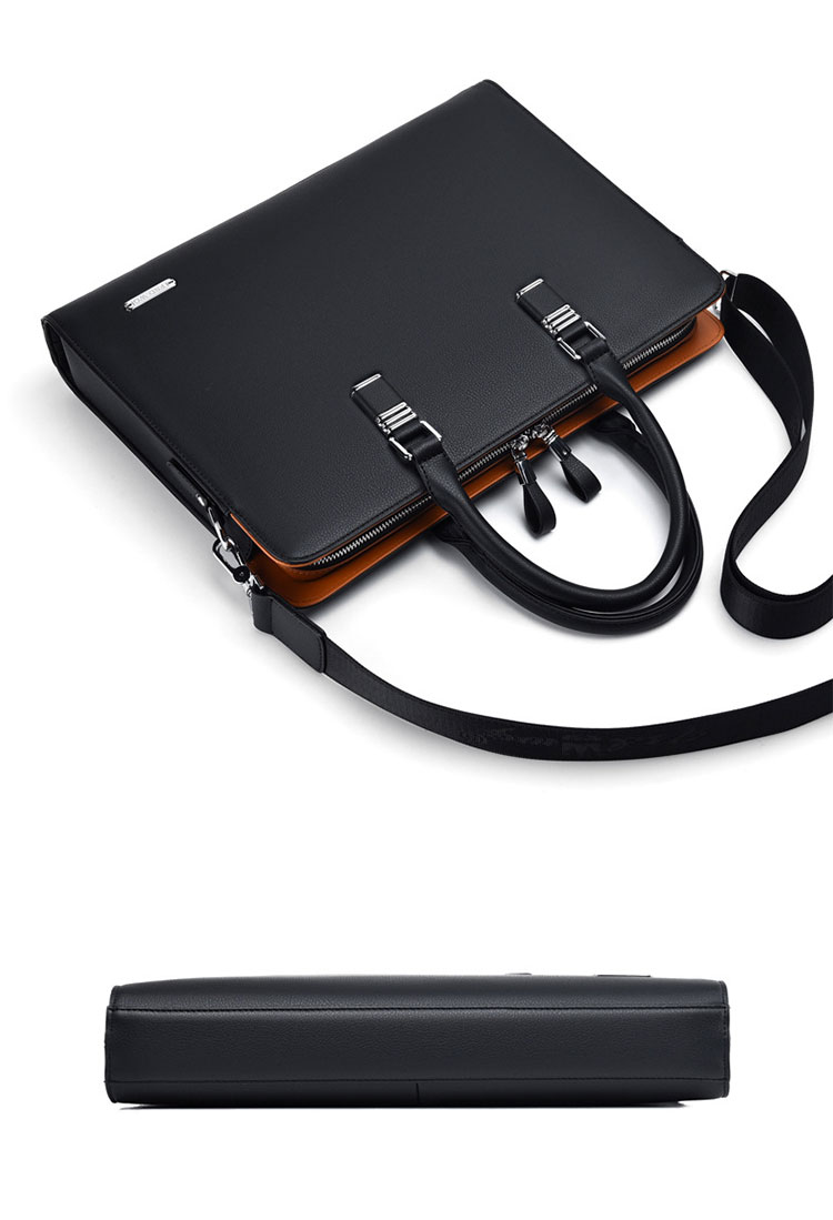 Whatna革 ショルダーバッグ メンズ ビジネスバッグ2way 斜め掛け 手提げ バッグA4 15.5インチpc 収納可 本 革 厚手 レザー 横型 ブリーフケース フォーマルバッグ 肩掛けバッグ プレゼント男性 绅士用 黒 ブラウン(0026) 3