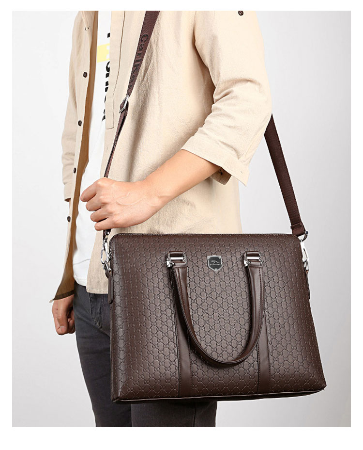 Whatna革 ショルダーバッグ メンズ ビジネスバッグ2way 斜め掛け 手提げ バッグA4 15.5インチpc 収納可 本 革 厚手 レザー 横型 ブリーフケース フォーマルバッグ 肩掛けバッグ プレゼント男性 绅士用 黒 ブラウン（1905） 10