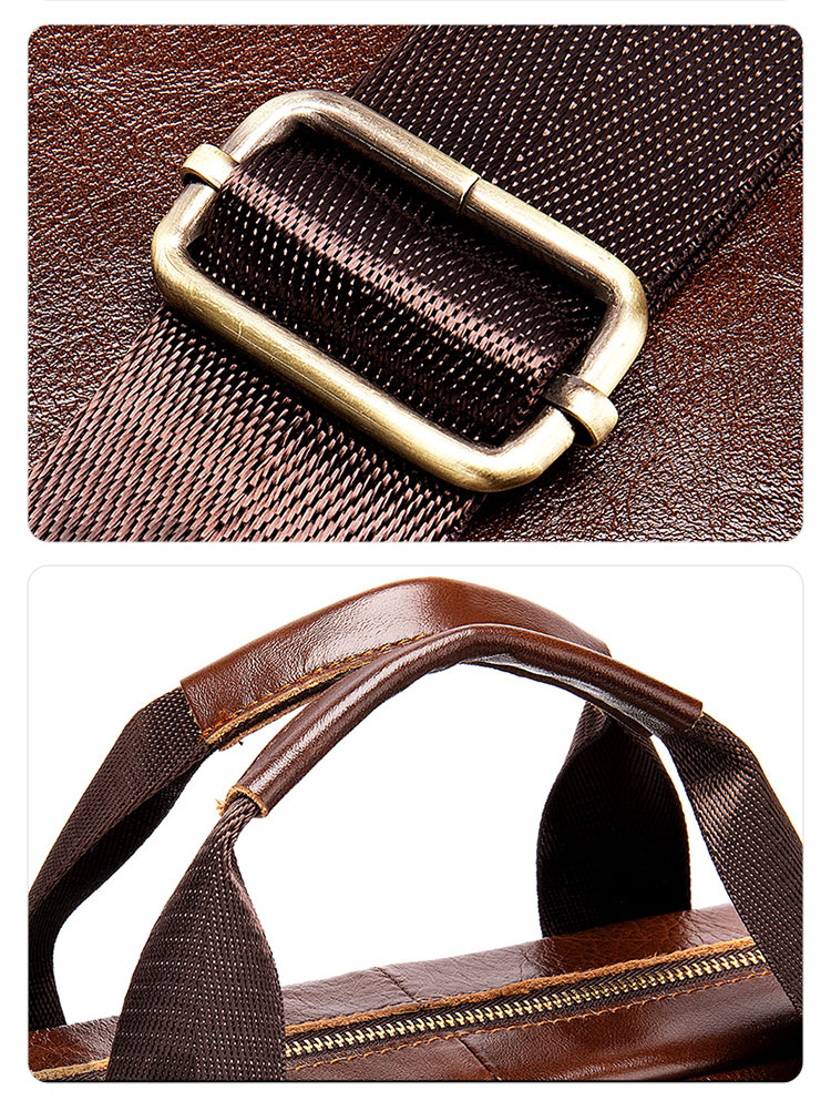 Whatna天然 牛革 ショルダーバッグ メンズ ビジネスバッグ 旅行バッグ2way 斜め掛け 手提げ バッグA4 15インチpc 収納可 本 革 厚手 レザー 横型 ブリーフケース フォーマルバッグ 肩掛けバッグ プレゼント男性 绅士用（8523） 8