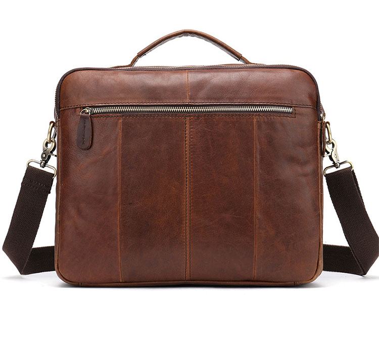 Whatna天然 牛革 ショルダーバッグ メンズ ビジネスバッグ 旅行バッグ2way 斜め掛け 手提げ バッグA4 14インチpc 収納可 本 革 厚手 レザー 横型 ブリーフケース フォーマルバッグ 肩掛けバッグ プレゼント男性 绅士用（8001） 4