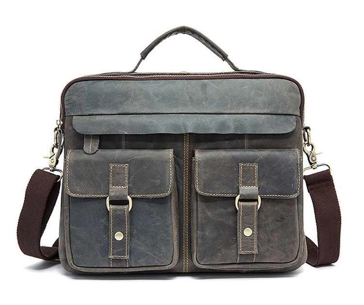 Whatna天然 牛革 ショルダーバッグ メンズ ビジネスバッグ 旅行バッグ2way 斜め掛け 手提げ バッグA4 14インチpc 収納可 本 革 厚手 レザー 横型 ブリーフケース フォーマルバッグ 肩掛けバッグ プレゼント男性 绅士用（8001） 1