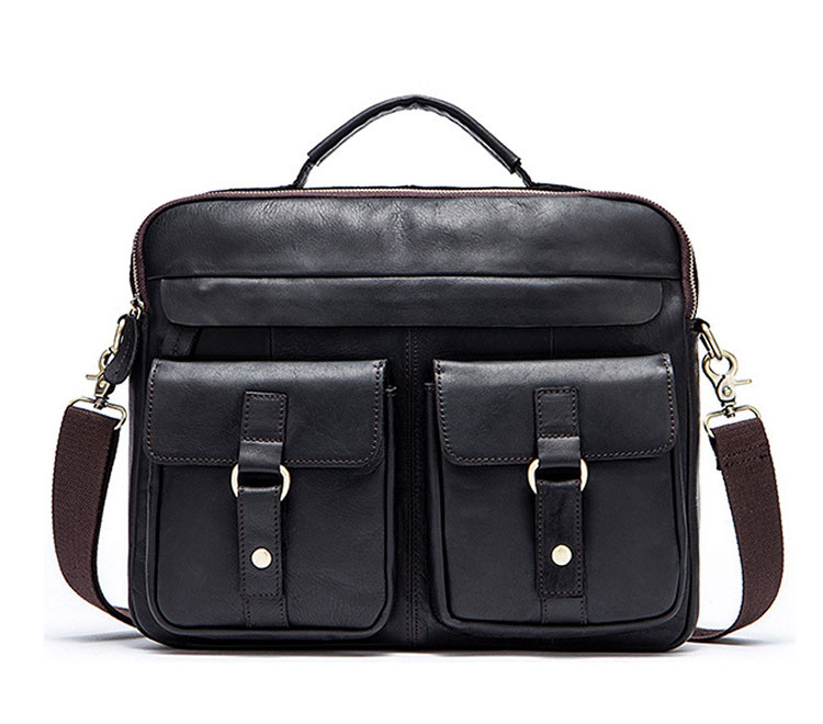 Whatna天然 牛革 ショルダーバッグ メンズ ビジネスバッグ 旅行バッグ2way 斜め掛け 手提げ バッグA4 14インチpc 収納可 本 革 厚手 レザー 横型 ブリーフケース フォーマルバッグ 肩掛けバッグ プレゼント男性 绅士用（8001） 0