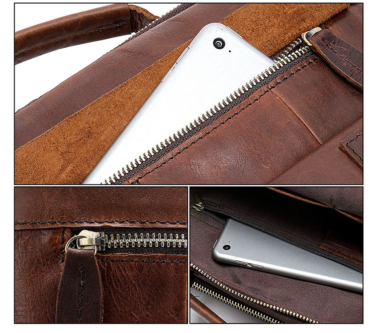 Whatna天然 牛革 ショルダーバッグ メンズ ビジネスバッグ 旅行バッグ2way 斜め掛け 手提げ バッグA4 14インチpc 収納可 本 革 厚手 レザー 横型 ブリーフケース フォーマルバッグ 肩掛けバッグ プレゼント男性 绅士用（8001） 10