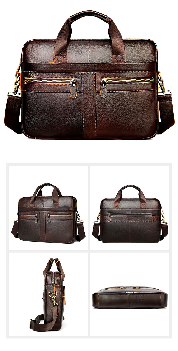 Whatna天然 牛革 ショルダーバッグ メンズ ビジネスバッグ 旅行バッグ2way 斜め掛け 手提げ バッグA4 15インチpc 収納可 本 革 厚手 レザー 横型 ブリーフケース フォーマルバッグ 肩掛けバッグ プレゼント男性 绅士用（2099） 1