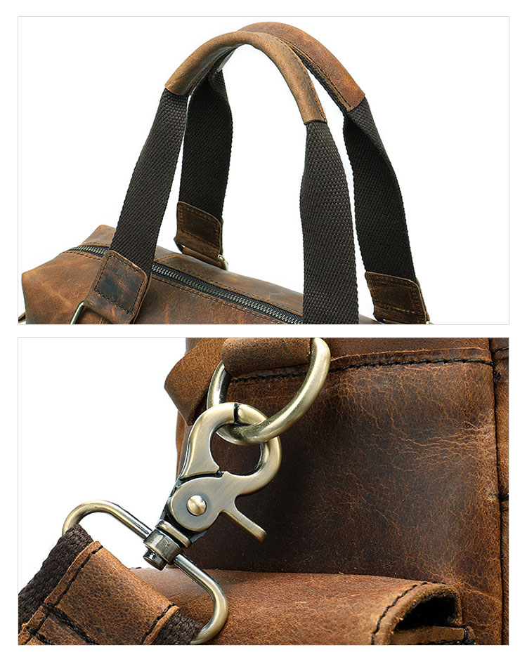 YJBB天然 牛革 ショルダーバッグ メンズ ビジネスバッグ 旅行バッグ2way 斜め掛け 手提げ バッグA4 15インチpc 収納可 本 革 厚手 レザー 横型 ブリーフケース フォーマルバッグ 肩掛けバッグ プレゼント男性 绅士用（8537） 6