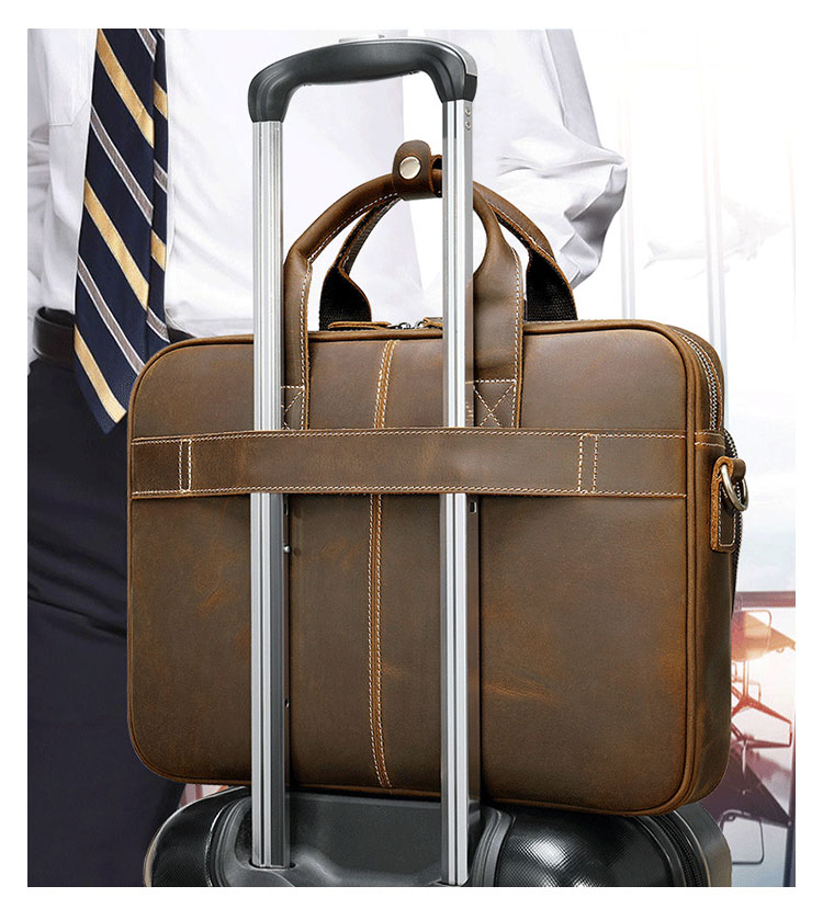 Whatna天然 牛革 ショルダーバッグ メンズ ビジネスバッグ 旅行バッグ2way 斜め掛け 手提げ バッグA4 15インチpc 収納可 本 革 厚手 レザー 横型 ブリーフケース フォーマルバッグ 肩掛けバッグ プレゼント男性 绅士用（1103） 6