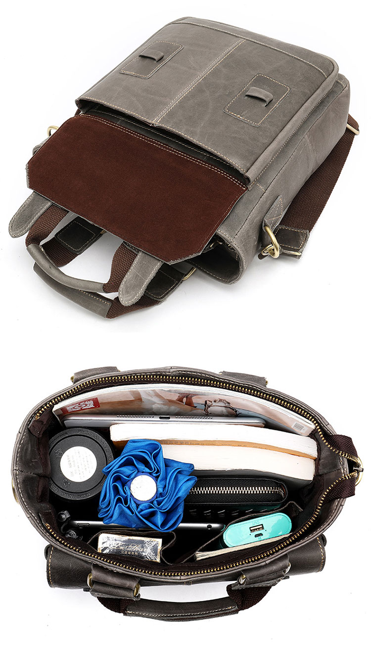 Whatna天然 牛革 ショルダーバッグ メンズ ビジネスバッグ 旅行バッグ2way 斜め掛け 手提げ バッグA4 13.3インチpc 収納可 本 革 厚手 レザー 横型 ブリーフケース フォーマルバッグ 肩掛けバッグ プレゼント男性 绅士用（8532） 8