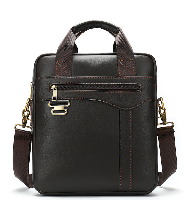 Whatna天然 牛革 ショルダーバッグ メンズ ビジネスバッグ 旅行バッグ2way 斜め掛け 手提げ バッグA4 13.3インチpc 収納可 本 革 厚手 レザー 横型 ブリーフケース フォーマルバッグ 肩掛けバッグ プレゼント男性 绅士用(8577) 1