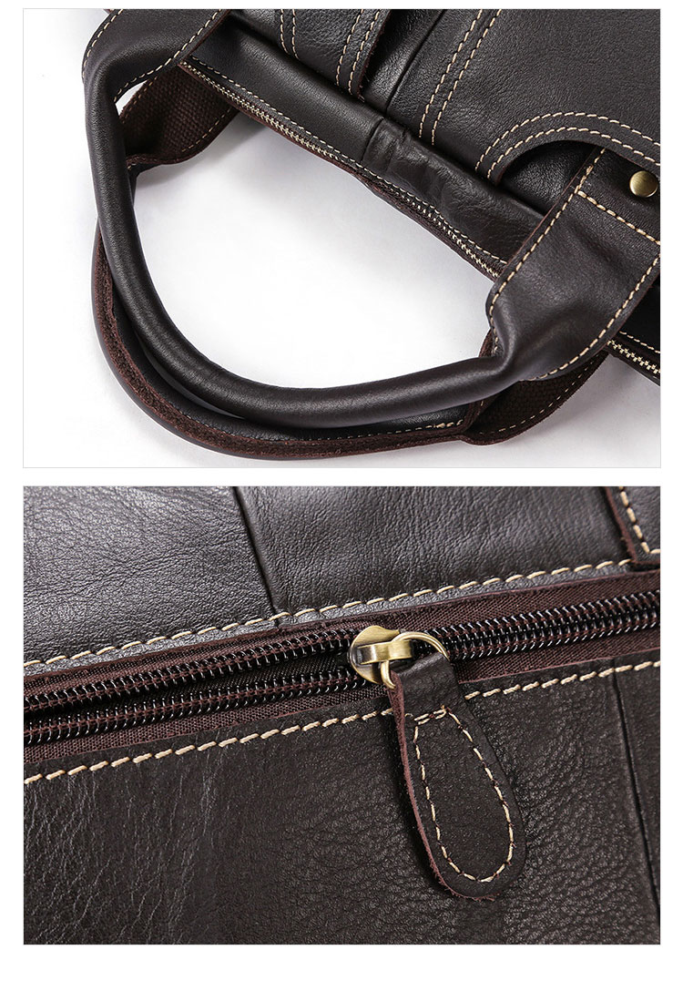 Whatna天然 牛革 ショルダーバッグ メンズ ビジネスバッグ 旅行バッグ2way 斜め掛け 手提げ バッグA4 15インチpc 収納可 本 革 厚手 レザー 横型 ブリーフケース フォーマルバッグ 肩掛けバッグ プレゼント男性 绅士用(8002) 11