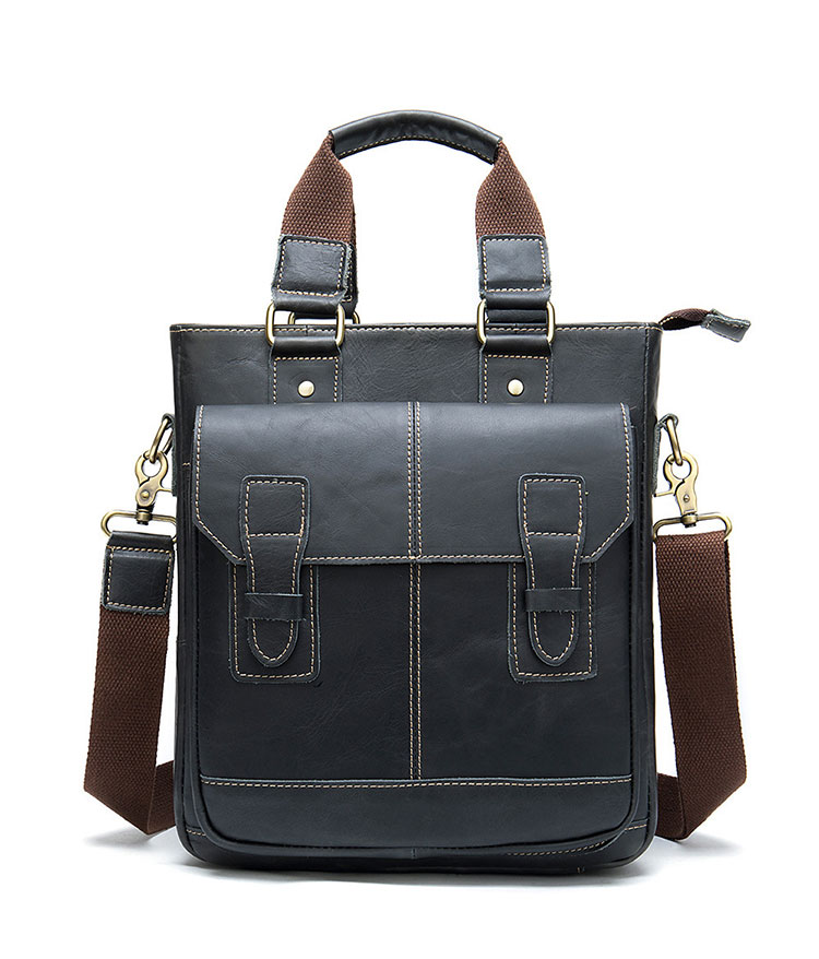 Whatna天然 牛革 ショルダーバッグ メンズ ビジネスバッグ 旅行バッグ2way 斜め掛け 手提げ バッグA4 13.3インチpc 収納可 本 革 厚手 レザー 横型 ブリーフケース フォーマルバッグ 肩掛けバッグ プレゼント男性 绅士用（8532） 0