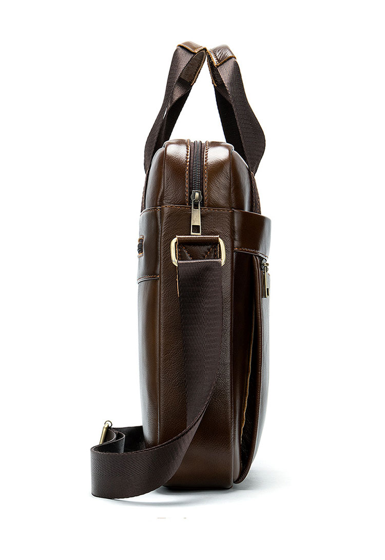 Whatna天然 牛革 ショルダーバッグ メンズ ビジネスバッグ 旅行バッグ2way 斜め掛け 手提げ バッグA4 13.3インチpc 収納可 本 革 厚手 レザー 横型 ブリーフケース フォーマルバッグ 肩掛けバッグ プレゼント男性 绅士用(8577) 7