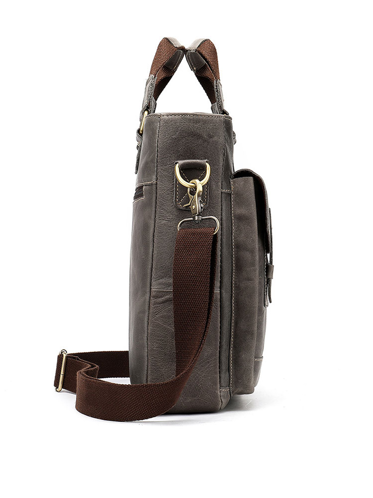 Whatna天然 牛革 ショルダーバッグ メンズ ビジネスバッグ 旅行バッグ2way 斜め掛け 手提げ バッグA4 13.3インチpc 収納可 本 革 厚手 レザー 横型 ブリーフケース フォーマルバッグ 肩掛けバッグ プレゼント男性 绅士用（8532） 3