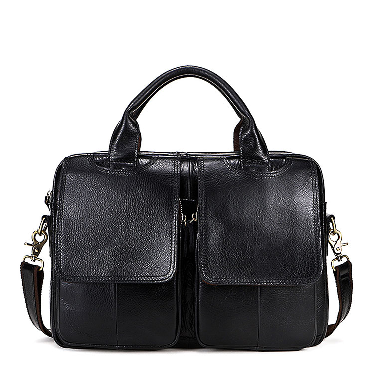 Whatna天然 牛革 ショルダーバッグ メンズ ビジネスバッグ 旅行バッグ2way 斜め掛け 手提げ バッグA4 15インチpc 収納可 本 革 厚手 レザー 横型 ブリーフケース フォーマルバッグ 肩掛けバッグ プレゼント男性 绅士用(8002) 0