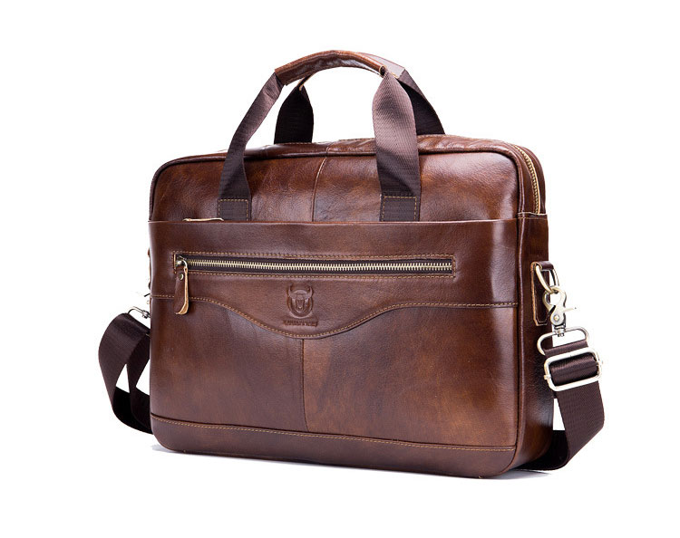 Whatna天然 牛革 ショルダーバッグ メンズ ビジネスバッグ 旅行バッグ2way 斜め掛け 手提げ バッグA4 15インチpc 収納可 本 革 厚手 レザー 横型 ブリーフケース フォーマルバッグ 肩掛けバッグ プレゼント男性 绅士用（044） 1
