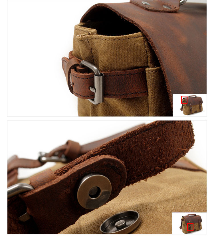 Whatna帆布x牛革 ショルダーバッグ メンズ ビジネスバッグ 旅行バッグ2way 斜め掛け 手提げ バッグA4 15インチpc 収納可 横型 ブリーフケース フォーマルバッグ 肩掛けバッグ プレゼント男性 绅士用(16960) 13