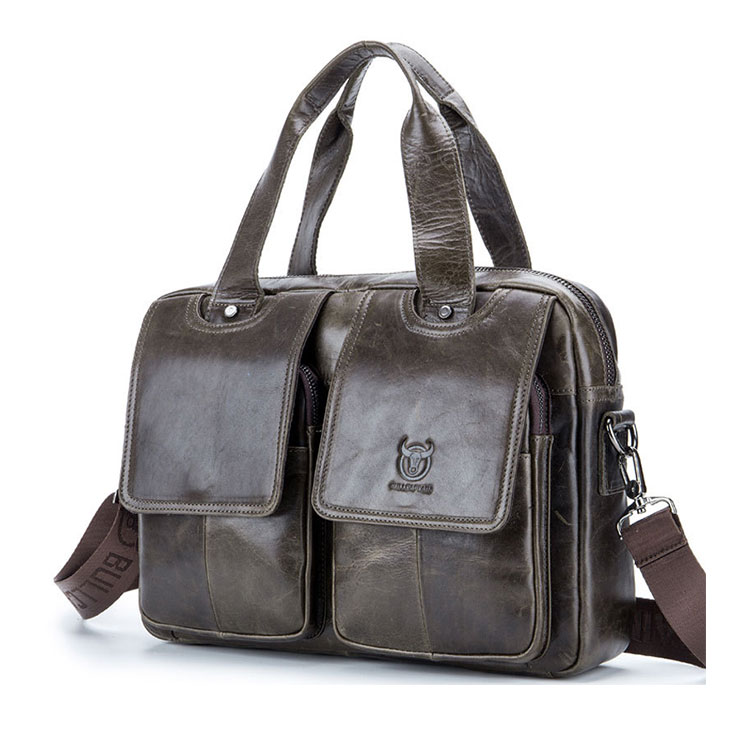 Whatna天然 牛革 ショルダーバッグ メンズ ビジネスバッグ 旅行バッグ2way 斜め掛け 手提げ バッグA4 15インチpc 収納可 本 革 厚手 レザー 横型 ブリーフケース フォーマルバッグ 肩掛けバッグ プレゼント男性 绅士用(042) 1
