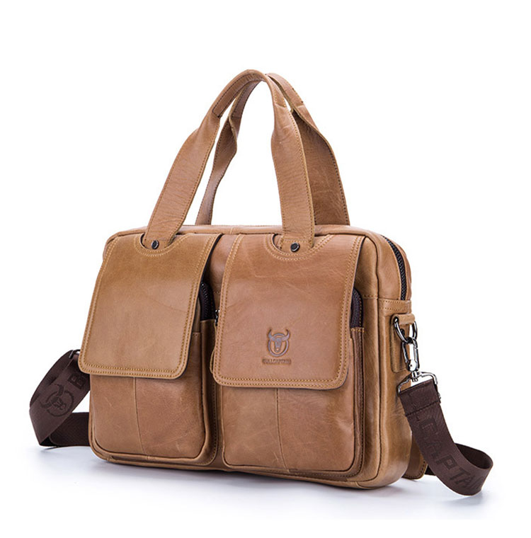 Whatna天然 牛革 ショルダーバッグ メンズ ビジネスバッグ 旅行バッグ2way 斜め掛け 手提げ バッグA4 15インチpc 収納可 本 革 厚手 レザー 横型 ブリーフケース フォーマルバッグ 肩掛けバッグ プレゼント男性 绅士用(042) 0