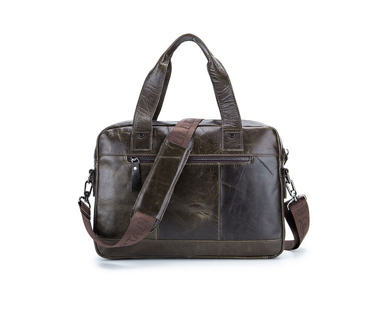 Whatna天然 牛革 ショルダーバッグ メンズ ビジネスバッグ 旅行バッグ2way 斜め掛け 手提げ バッグA4 15インチpc 収納可 本 革 厚手 レザー 横型 ブリーフケース フォーマルバッグ 肩掛けバッグ プレゼント男性 绅士用(042) 2