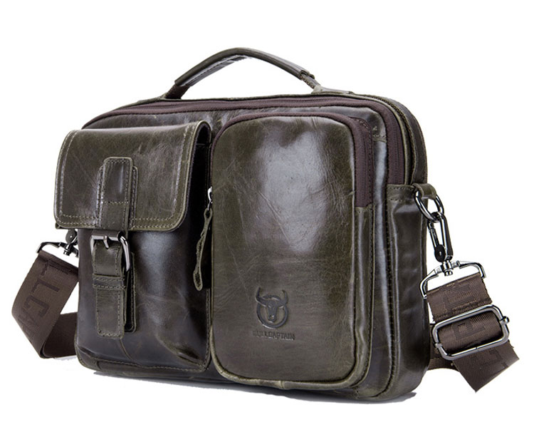 Whatna天然 牛革 ショルダーバッグ メンズ ビジネスバッグ 旅行バッグ2way 斜め掛け 手提げ バッグ10.5ipad収納可 本 革 厚手 レザー 横型 ブリーフケース フォーマルバッグ 肩掛けバッグ プレゼント男性 绅士用（036） 4