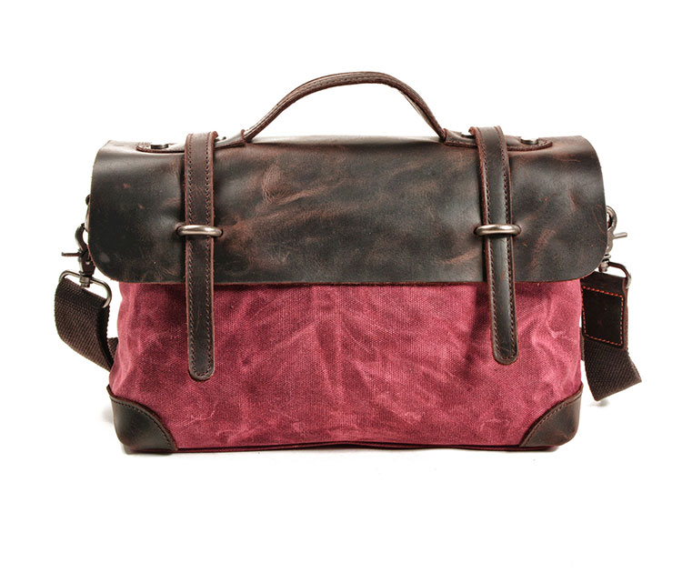 Whatna帆布x牛革 ショルダーバッグ メンズ ビジネスバッグ 旅行バッグ2way 斜め掛け 手提げ バッグA4 横型 ブリーフケース フォーマルバッグ 肩掛けバッグ プレゼント男性 绅士用（6608） 2