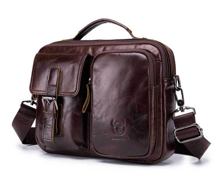 Whatna天然 牛革 ショルダーバッグ メンズ ビジネスバッグ 旅行バッグ2way 斜め掛け 手提げ バッグ10.5ipad収納可 本 革 厚手 レザー 横型 ブリーフケース フォーマルバッグ 肩掛けバッグ プレゼント男性 绅士用（036） 2