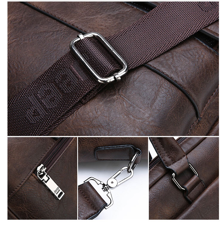 Whatna革 ショルダーバッグ メンズ ビジネスバッグ 旅行バッグ2way 斜め掛け 手提げ バッグA4 横型 ブリーフケース フォーマルバッグ 肩掛けバッグ プレゼント男性 绅士用(8301-3) 10