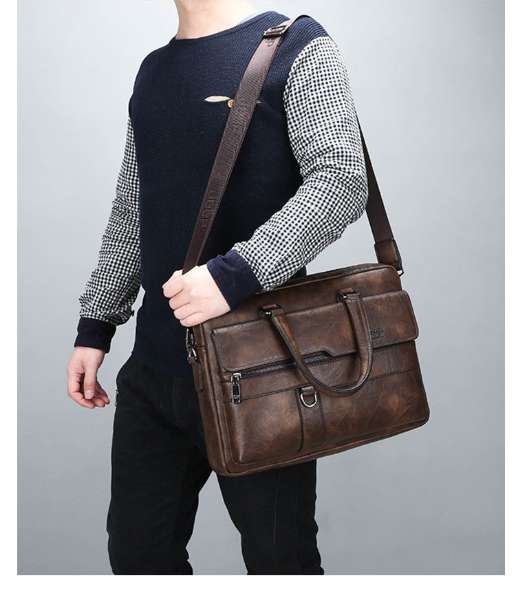Whatna革 ショルダーバッグ メンズ ビジネスバッグ 旅行バッグ2way 斜め掛け 手提げ バッグA4 横型 ブリーフケース フォーマルバッグ 肩掛けバッグ プレゼント男性 绅士用(8301-3) 12