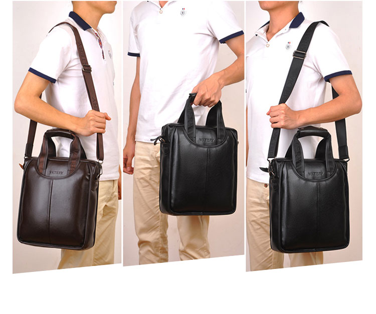 Whatna革 ショルダーバッグ メンズ ビジネスバッグ 旅行バッグ2way 斜め掛け 手提げ バッグA4 15インチpc 収納可 本 革 厚手 レザー 横型 ブリーフケース フォーマルバッグ 肩掛けバッグ プレゼント男性 绅士用（YJBB-1117） 7