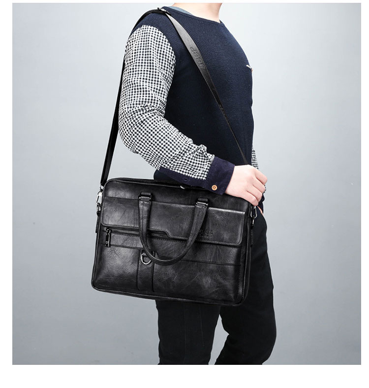 Whatna革 ショルダーバッグ メンズ ビジネスバッグ 旅行バッグ2way 斜め掛け 手提げ バッグA4 横型 ブリーフケース フォーマルバッグ 肩掛けバッグ プレゼント男性 绅士用(8301-3) 13