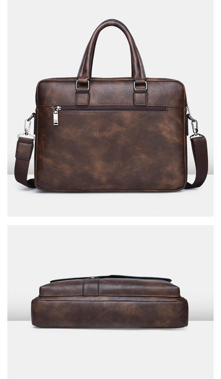 Whatna革 ショルダーバッグ メンズ ビジネスバッグ 旅行バッグ2way 斜め掛け 手提げ バッグA4 横型 ブリーフケース フォーマルバッグ 肩掛けバッグ プレゼント男性 绅士用(8301-3) 5