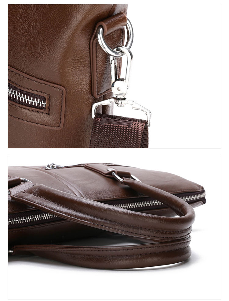 Whatna革 ショルダーバッグ メンズ ビジネスバッグ 旅行バッグ2way 斜め掛け 手提げ バッグA4 横型 ブリーフケース フォーマルバッグ 肩掛けバッグ プレゼント男性 绅士用（9112） 10