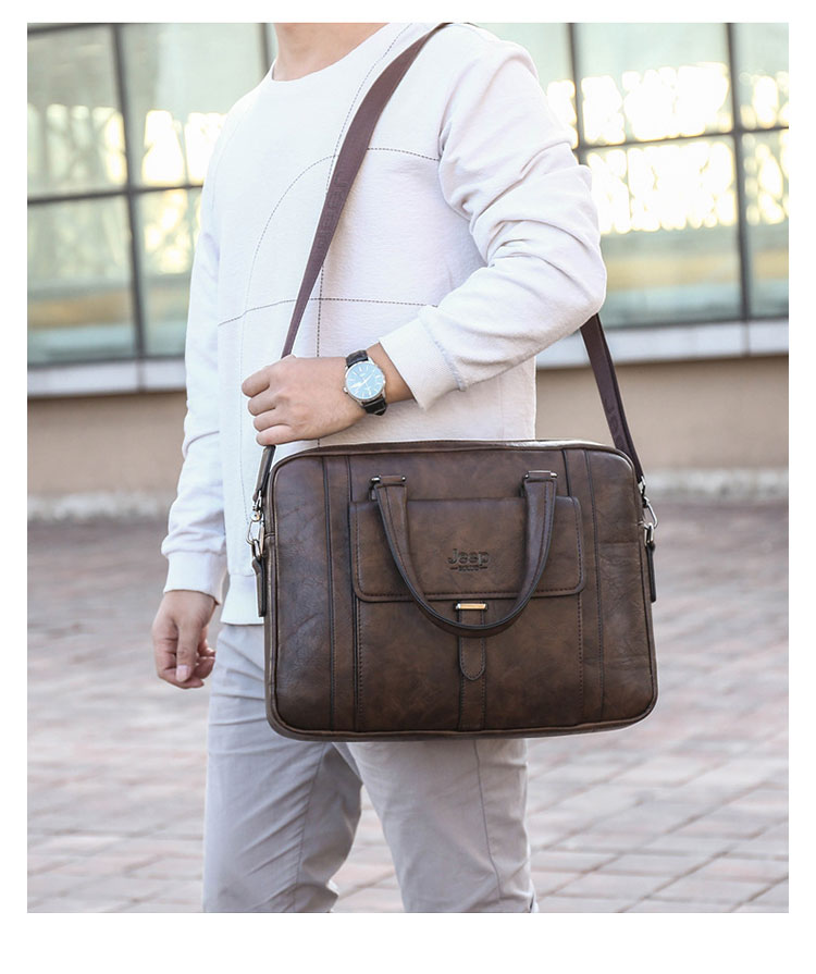 Whatna革 ショルダーバッグ メンズ ビジネスバッグ 旅行バッグ2way 斜め掛け 手提げ バッグA4 横型 ブリーフケース フォーマルバッグ 肩掛けバッグ プレゼント男性 绅士用(6618) 9