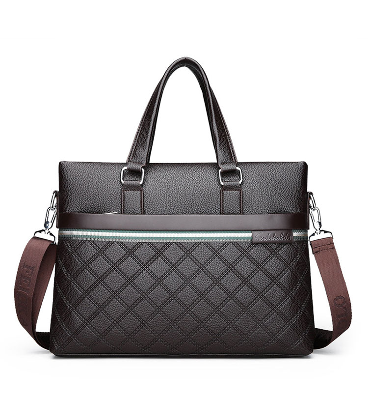 Whatna牛革 ショルダーバッグ メンズ ビジネスバッグ 旅行バッグ2way 斜め掛け 手提げ バッグA4 横型 ブリーフケース フォーマルバッグ 肩掛けバッグ プレゼント男性 绅士用(6828) 0