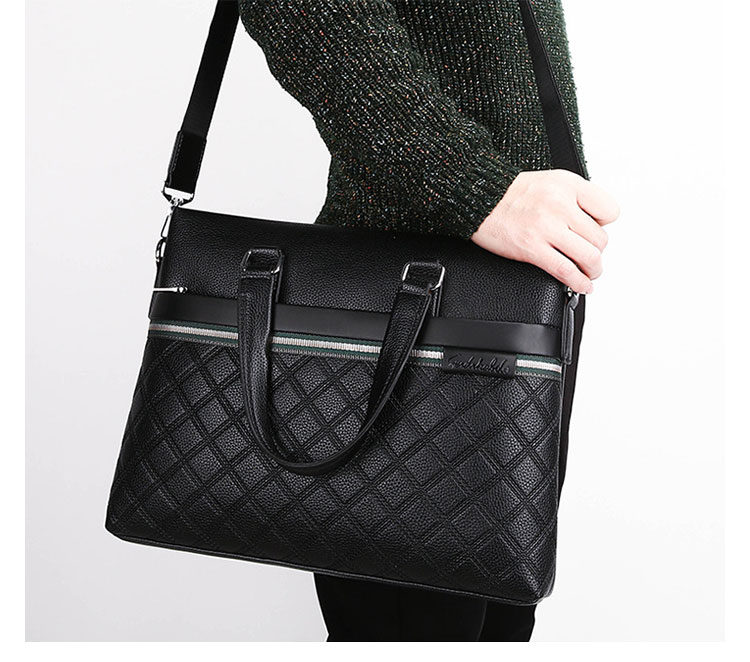 Whatna牛革 ショルダーバッグ メンズ ビジネスバッグ 旅行バッグ2way 斜め掛け 手提げ バッグA4 横型 ブリーフケース フォーマルバッグ 肩掛けバッグ プレゼント男性 绅士用(6828) 10