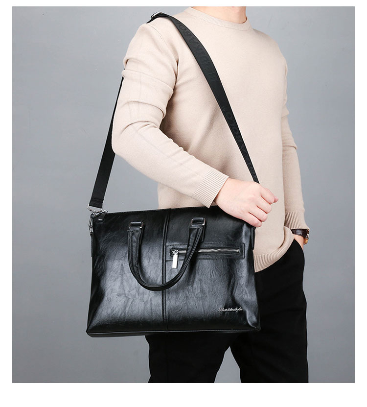 Whatna革 ショルダーバッグ メンズ ビジネスバッグ 旅行バッグ2way 斜め掛け 手提げ バッグA4 横型 ブリーフケース フォーマルバッグ 肩掛けバッグ プレゼント男性 绅士用（9112） 13