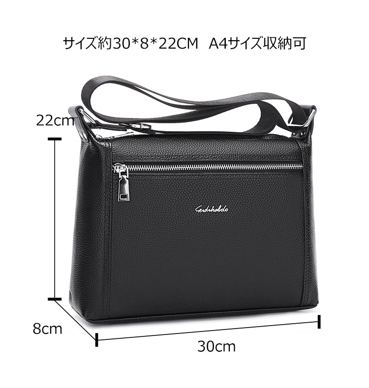 Whatna天然 牛革 ショルダーバッグ メンズ ビジネスバッグ 旅行バッグ 斜め掛け バッグA4 収納可 本 革 厚手 レザー 横型 ブリーフケース フォーマルバッグ 肩掛けバッグ プレゼント男性 绅士用(6188) 4