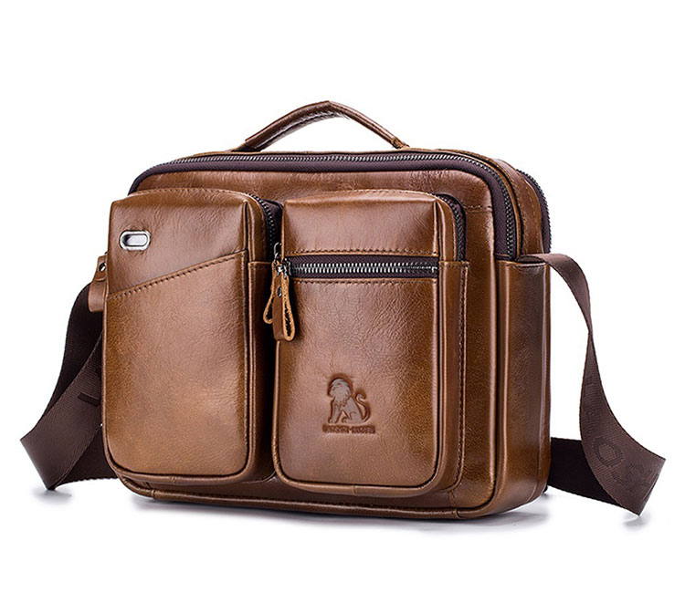 Whatna天然 牛革 ショルダーバッグ メンズ ビジネスバッグ 旅行バッグ2way 斜め掛け 手提げ バッグ10.5ipad収納可 本 革 厚手 レザー 横型 ブリーフケース フォーマルバッグ 肩掛けバッグ プレゼント男性 绅士用（91208） 0