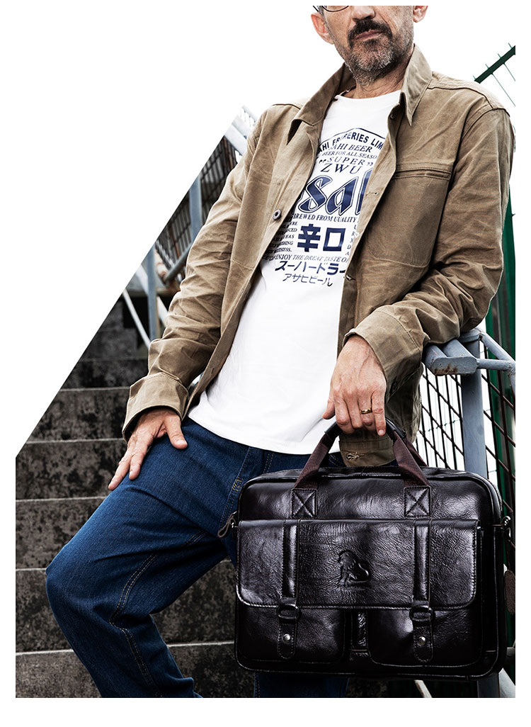 Whatna天然 牛革 ショルダーバッグ メンズ ビジネスバッグ 旅行バッグ2way 斜め掛け 手提げ バッグA4 15インチpc 収納可 本 革 厚手 レザー 横型 ブリーフケース フォーマルバッグ 肩掛けバッグ プレゼント男性 绅士用（91503） 9