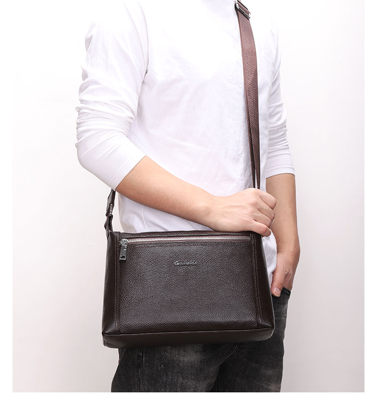 Whatna天然 牛革 ショルダーバッグ メンズ ビジネスバッグ 旅行バッグ 斜め掛け バッグA4 収納可 本 革 厚手 レザー 横型 ブリーフケース フォーマルバッグ 肩掛けバッグ プレゼント男性 绅士用(6188) 11