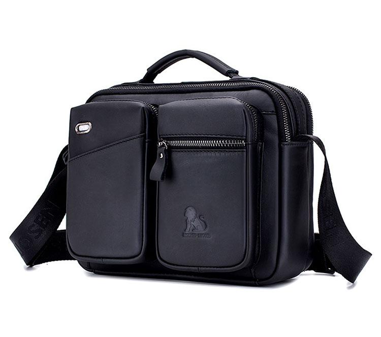 Whatna天然 牛革 ショルダーバッグ メンズ ビジネスバッグ 旅行バッグ2way 斜め掛け 手提げ バッグ10.5ipad収納可 本 革 厚手 レザー 横型 ブリーフケース フォーマルバッグ 肩掛けバッグ プレゼント男性 绅士用（91208） 2